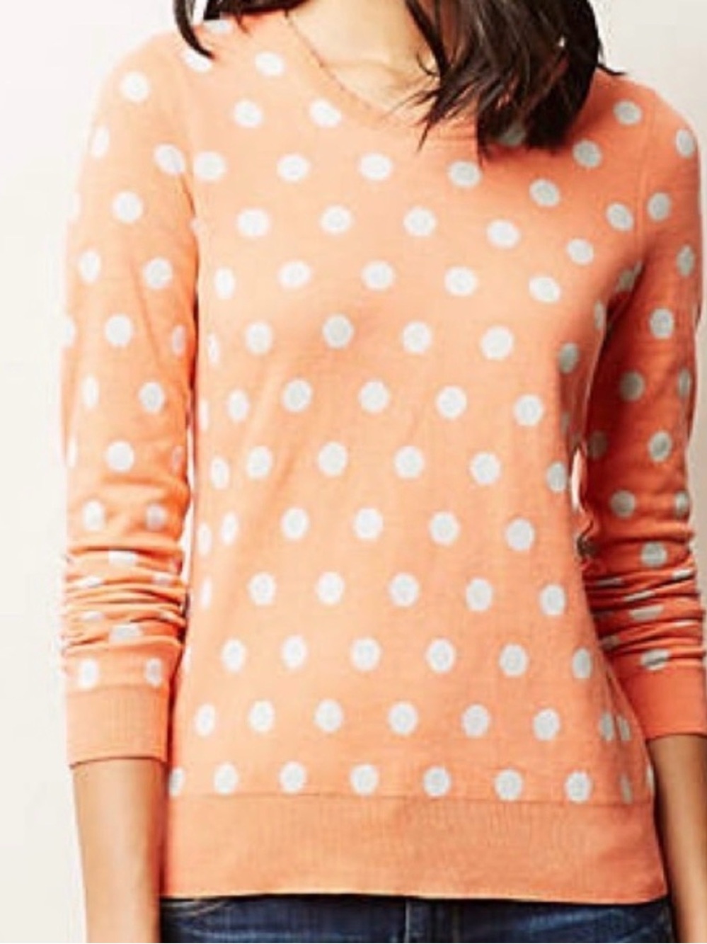 Anthropologie Moth Sweater Polka Dot Size Small
